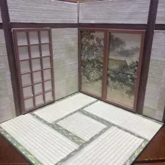 ドールハウス和室(里山の風景襖)