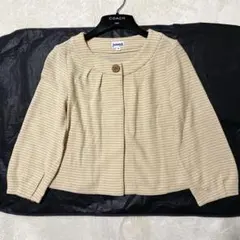 【美品✨】ホコモモラ ボレロ風 ニット ノーカラージャケット ショート丈 40のサムネイル
