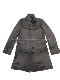 【シェアースピリット】グレー ロングコート フラワーボタン　サイズ38 プチプラ・華やかさを高める】ビジュー釦ロングコート[品番