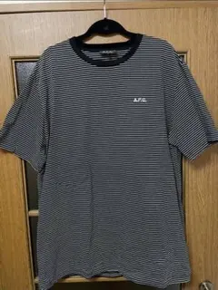アーペーセーA.P.C. ブラック/ホワイトストライプ Tシャツ XLのサムネイル