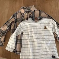 POLO baby Tシャツ　チェックカーディガン　100