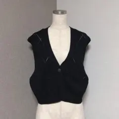 ローリーズファーム ダイヤ ニット ベスト ブラック