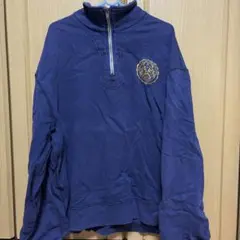ネイビー ハーフジップ トレーナー