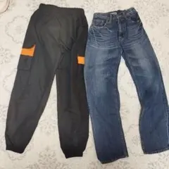 子供デニム 長ズボン ジョガーパンツ デニム ソフトデニム スウェット 150c