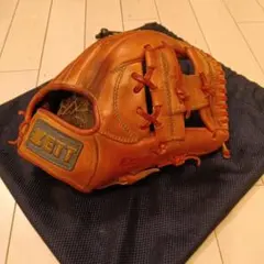 ZETT　軟式グローブ　オレンジ　袋付き