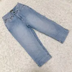 エディーバウアー (6) クロップドデニムパンツ ライトブルー コットン100%のサムネイル