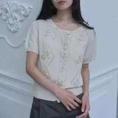 smyeon 花柄シアーカーディガン ピンク - メルカリ