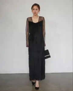美品【My shawty】ラメシャギードレス 結婚式 お呼ばれ オケージョン