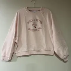 【新品】トミーヒルフィガー　ピンク　ロゴ　ゆったり　トレーナー　L スウェット