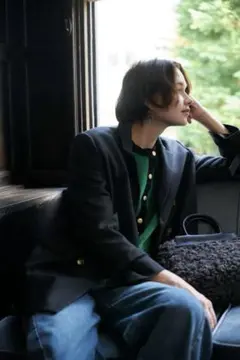 lounie ベルテッドダブルジャケットウールジャケットコート軽量アウター