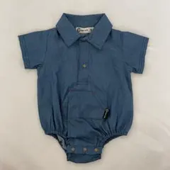 CROISSANCE BEBE デニムブルーショートオール 70