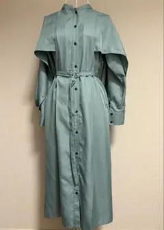 早い者勝ち❣️Ray BEAMS長袖デザインワンピース ボタン式ベルト付きFREE