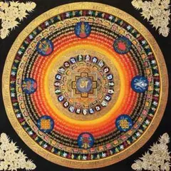 【手描き唐カ】六字真言 曼荼羅 チベット伝統工芸 開運掛け軸仏画 インテリア仏画 手描き唐カ】六字真言 曼荼羅 チベット伝統工芸 開運掛け軸仏画