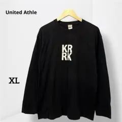 【ユナイテッドアスレ】長袖 Tシャツ ロゴ 黒 ビッグシルエット ゆったり XL