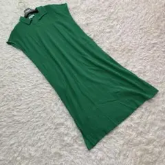 極美品✨マッキントッシュロンドン　コットンブルーゼワンピース 44 半袖　緑