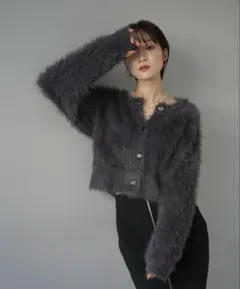 シャギーニットカーディガン