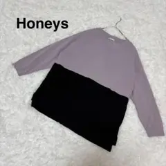 【シネマクラブ】バイカラーカットソー　プルオーバー　大きめ　ドッキングトップス