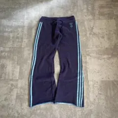 00s old adidas flared track pants navy