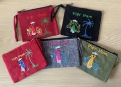 ベトナム刺繍ポーチ 5点セット
