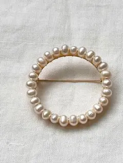 淡水パールのブローチ（大）