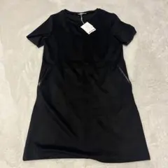 新品未使用　ZARA ブラック 半袖ミニワンピース S