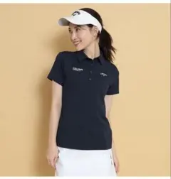 新品未使用　キャロウェイ　ポリエステルカノコ半袖シャツ　ネイビー　LL ゴルフ