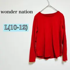 wonder nation 赤 長袖 カットソー 【L】 ロンT キッズ