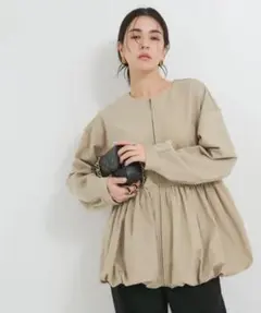 LECERCLE par rope' ベージュペプラムジップブルゾンタグ付き新品のサムネイル
