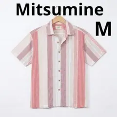 美品 ミツミネ マルチストライプ ピンク 半袖シャツ 日本製のサムネイル