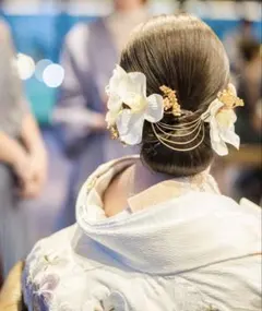 ヘアアクセサリー　フェイクフラワー　胡蝶蘭　和装　結婚式　ブライダル