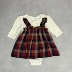 チェック柄ロンパース　70