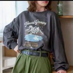 超美品❢ ヴィンテージスーベニアプリントロンT古着風長袖TシャツMONOMART