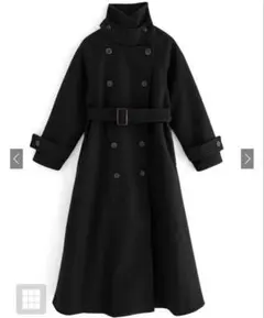GRL 襟3Wayベルト付きフェイクウールトレンチコート ze783 ブラック