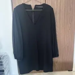 ZARA WOMAN ブラック Vネック ワンピース L