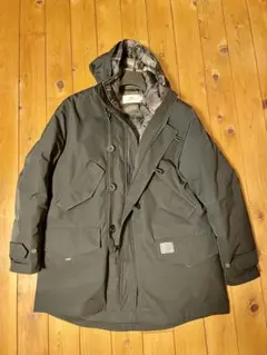 COACH フード付きオリーブグリーンダウンジャケット