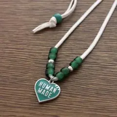 ヒューマンメイド ホワイトハーツ シルバー925ビーズ 鹿革紐 レッド ヒューマンメイド ホワイトハーツ シルバー925ビーズ 鹿革紐 レッド