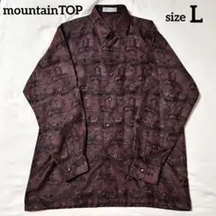 mountainTOP 長袖シャツ 馬車柄 ボルドー L 総柄