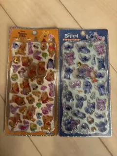 プチドロップステッカー　スティッチ　プーさん