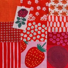 マリメッコ レア ヴェルッコ マンシッカマイト ヴィンテージ ハギレセット 赤系