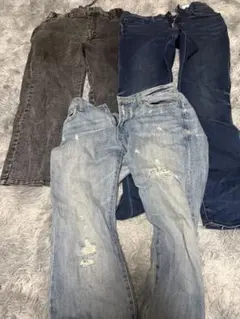 デニムパンツセット（グレー・ダークブルー・ライトブルー）3本セット