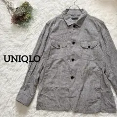 ユニクロ　サファリジャケット　シャツアウター　チュニック柄　大きいX Lサイズ
