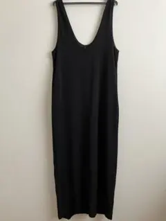 美品✨anuans カシュクール ロングワンピース ブラック 長袖 美