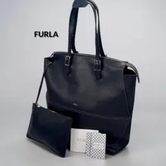 FURLA フルラ レザー ビジネス ブリーフケース ブラック トートバッグ