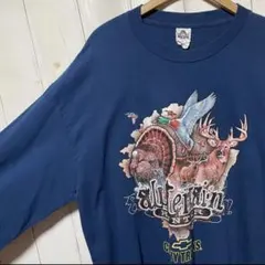 アルスタイル アニマル 鹿 鳥 ビッグプリント 長袖 Tシャツ ロンT XL