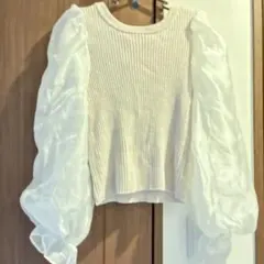 アイボリー ボリュームスリーブ トップスGRL Sサイズ