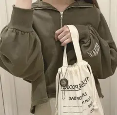 Kastane スウェットアノラックプルオーバー カーキ パーカー