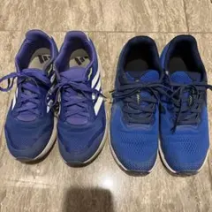 adidasスニーカー 23.5 asicsスニーカー24.5 2足セット