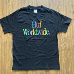 美品　HUF ハフ マルチカラー ロゴ Tシャツ ブラック メンズSのサムネイル