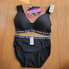 RELAXLIFE　スポーツインナー　スポーツブラ&ショーツセット L ブラック