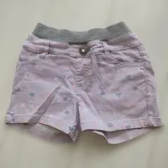 薄紫 花柄 ショートパンツ